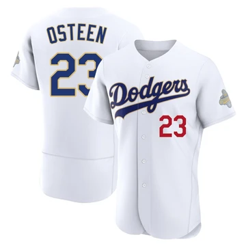 Men's Los Angeles Dodgers Claude Osteen ＃23 Gold Authentic White 2026 Collection Jersey
