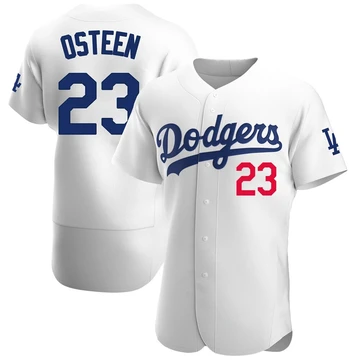 Men's Los Angeles Dodgers Claude Osteen ＃23 White Authentic Home Jersey