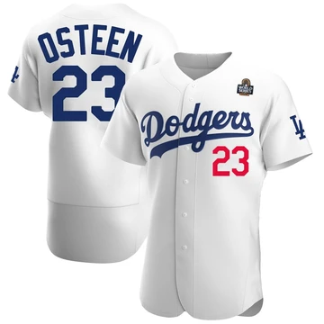 Men's Los Angeles Dodgers Claude Osteen ＃23 White Authentic Home Official 2024 World Series Jersey