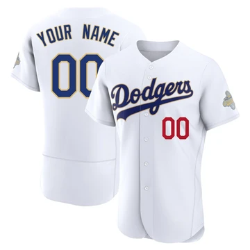 Men's Los Angeles Dodgers Custom ＃00 Gold Authentic White 2026 Collection Jersey