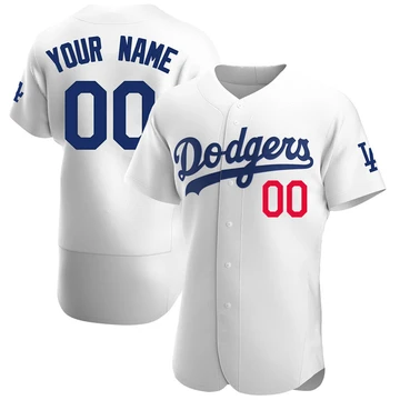 Men's Los Angeles Dodgers Custom ＃00 White Authentic Home Jersey