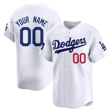 Men's Los Angeles Dodgers Custom ＃00 White Limited 2024 World Tour Seoul Series Home Jersey