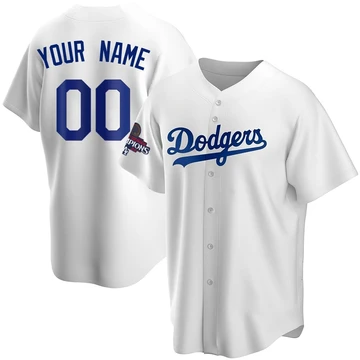 Men's Los Angeles Dodgers Custom ＃00 White Replica Home 2024 World Series Champions Jersey