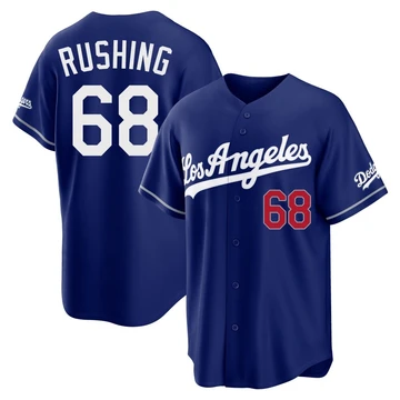Men's Los Angeles Dodgers Dalton Rushing ＃68 Royal Limited Alternate Stadium Jersey
