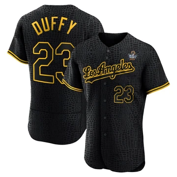 Men's Los Angeles Dodgers Danny Duffy ＃23 Black Authentic Snake Skin City 2024 World Series Jersey