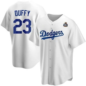 Men's Los Angeles Dodgers Danny Duffy ＃23 White Replica Home 2024 World Series Jersey