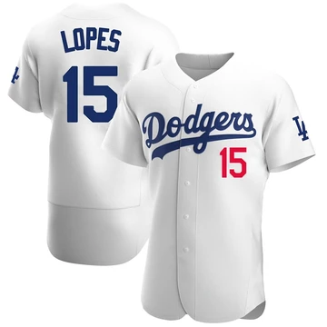 Men's Los Angeles Dodgers Davey Lopes ＃15 White Authentic Home Jersey