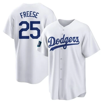 Men's Los Angeles Dodgers David Freese ＃25 White Replica 2024 World Tour Seoul Series Home Jersey