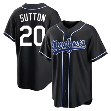 Men's Los Angeles Dodgers Don Sutton ＃20 Black Replica Fashion Out Jersey