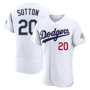Men's Los Angeles Dodgers Don Sutton ＃20 Gold Authentic White 2026 Collection Jersey