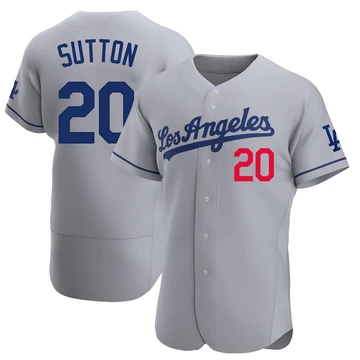 Men's Los Angeles Dodgers Don Sutton ＃20 Gray Authentic Away Jersey