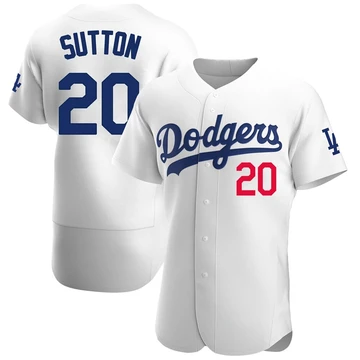 Men's Los Angeles Dodgers Don Sutton ＃20 White Authentic Home Jersey