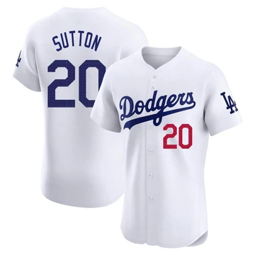 Men's Los Angeles Dodgers Don Sutton ＃20 White Elite Home Jersey