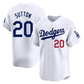 Men's Los Angeles Dodgers Don Sutton ＃20 White Limited Home Jersey