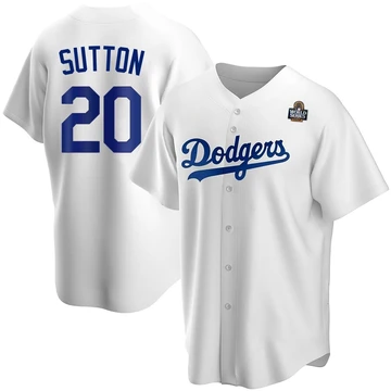 Men's Los Angeles Dodgers Don Sutton ＃20 White Replica Home 2024 World Series Jersey