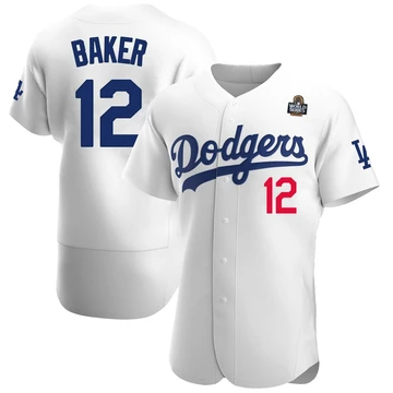 Men's Los Angeles Dodgers Dusty Baker ＃12 White Authentic Home Official 2024 World Series Jersey