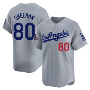 Men's Los Angeles Dodgers Emmet Sheehan ＃80 Gray Limited Away World Series Champions Jersey