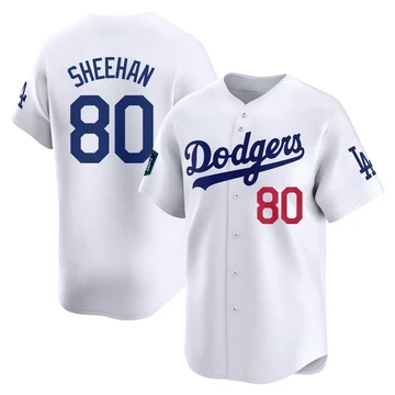 Men's Los Angeles Dodgers Emmet Sheehan ＃80 White Limited 2024 World Tour Seoul Series Home Jersey