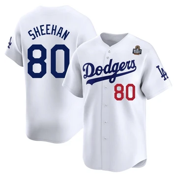 Men's Los Angeles Dodgers Emmet Sheehan ＃80 White Limited Home 2024 World Series Jersey