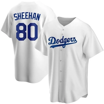 Men's Los Angeles Dodgers Emmet Sheehan ＃80 White Replica Home Jersey