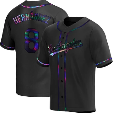 Men's Los Angeles Dodgers Enrique Hernandez ＃8 Black Replica Holographic Alternate Jersey