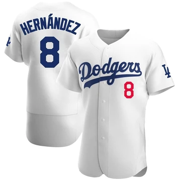 Men's Los Angeles Dodgers Enrique Hernandez ＃8 White Authentic Home Jersey