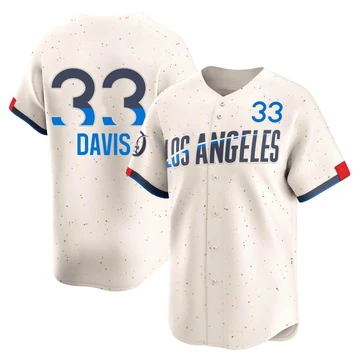Men's Los Angeles Dodgers Eric Davis ＃33 Cream Limited 2024 City Connect Jersey