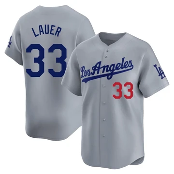 Men's Los Angeles Dodgers Eric Lauer ＃33 Gray Limited Away Jersey