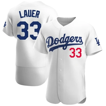 Men's Los Angeles Dodgers Eric Lauer ＃33 White Authentic Home Jersey