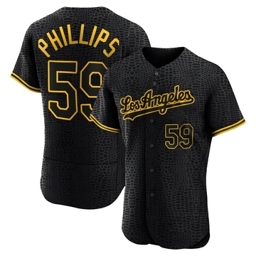 Men's Los Angeles Dodgers Evan Phillips ＃59 Black Authentic Snake Skin City Jersey