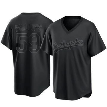 Men's Los Angeles Dodgers Evan Phillips ＃59 Black Replica Pitch Fashion Jersey