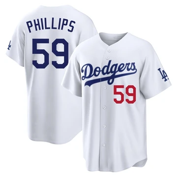Men's Los Angeles Dodgers Evan Phillips ＃59 White Limited Home Stadium Jersey