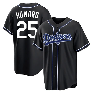 Men's Los Angeles Dodgers Frank Howard ＃25 Black Replica Fashion Out Jersey