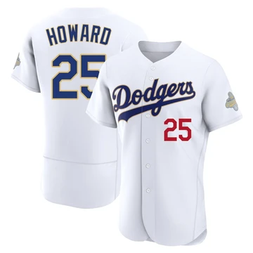 Men's Los Angeles Dodgers Frank Howard ＃25 Gold Authentic White 2026 Collection Jersey