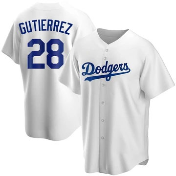 Men's Los Angeles Dodgers Franklin Gutierrez ＃28 White Replica Home Jersey