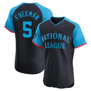 Men's Los Angeles Dodgers Freddie Freeman ＃5 Navy Elite National League 2024 All-Star Game Jersey