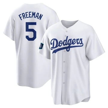 Men's Los Angeles Dodgers Freddie Freeman ＃5 White Replica 2024 World Tour Seoul Series Home Jersey