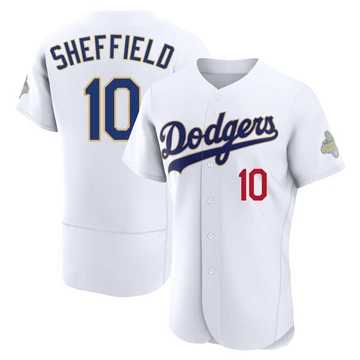 Men's Los Angeles Dodgers Gary Sheffield ＃10 Gold Authentic White 2026 Collection Jersey