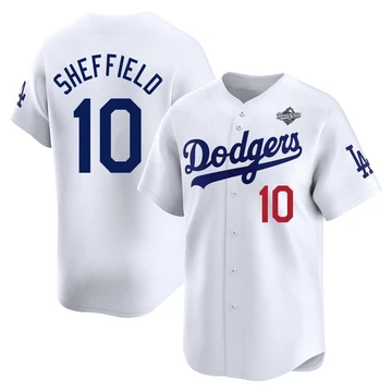 Men's Los Angeles Dodgers Gary Sheffield ＃10 White Limited Home 2025 World Series Jersey