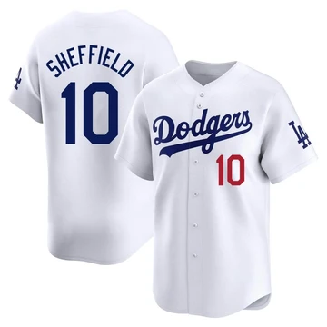 Men's Los Angeles Dodgers Gary Sheffield ＃10 White Limited Home Jersey
