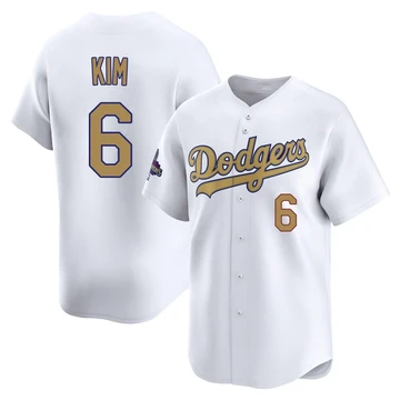 Men's Los Angeles Dodgers Hyeseong Kim ＃6 Gold Limited White 2025 Collection Jersey