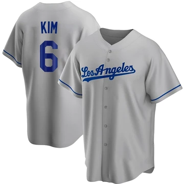 Men's Los Angeles Dodgers Hyeseong Kim ＃6 Gray Replica Road Jersey