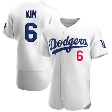 Men's Los Angeles Dodgers Hyeseong Kim ＃6 White Authentic Home Jersey