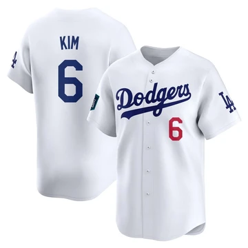Men's Los Angeles Dodgers Hyeseong Kim ＃6 White Limited 2024 World Tour Seoul Series Home Jersey