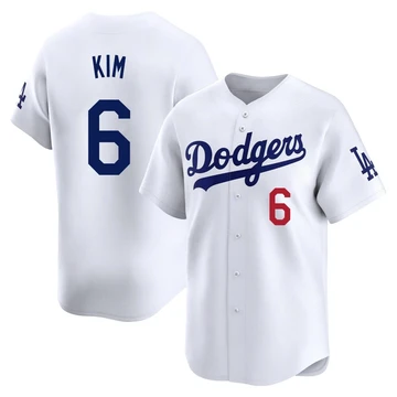 Men's Los Angeles Dodgers Hyeseong Kim ＃6 White Limited Home Jersey