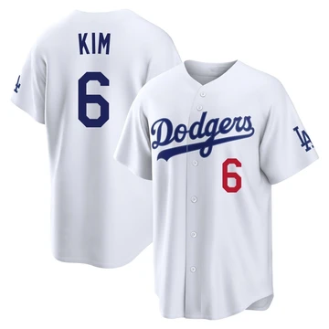 Men's Los Angeles Dodgers Hyeseong Kim ＃6 White Limited Home Stadium Jersey