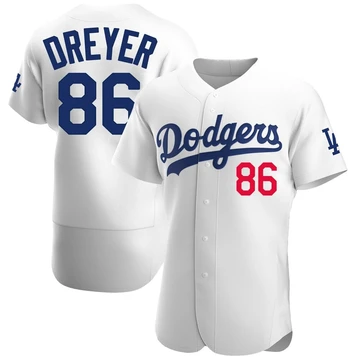 Men's Los Angeles Dodgers Jack Dreyer ＃86 White Authentic Home Jersey