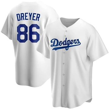 Men's Los Angeles Dodgers Jack Dreyer ＃86 White Replica Home Jersey