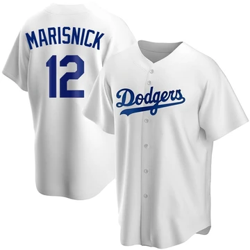 Men's Los Angeles Dodgers Jake Marisnick ＃12 White Replica Home Jersey
