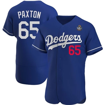 Men's Los Angeles Dodgers James Paxton ＃65 Royal Authentic Alternate 2024 World Series Jersey